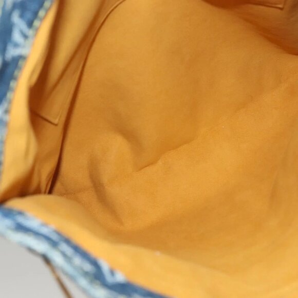 LOUIS VUITTON Monogram Denim Flat Shopper Tote Bag Blue - Picture 12 of 14